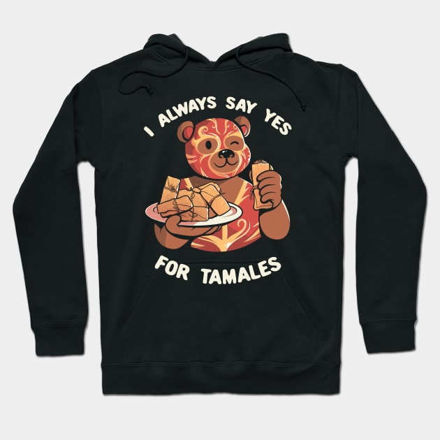 Luchador Mexican Bear Tamales Time!  by Tobe Fonseca Hoodie by Tobe_Fonseca